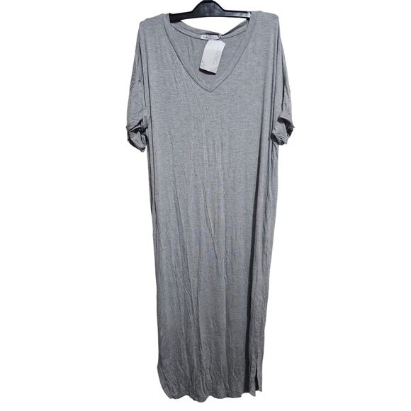 New Culture Code Tshirt Maxi Dress Boutique Grey Side Slit & Pockets Medium(967) - Picture 1 of 9